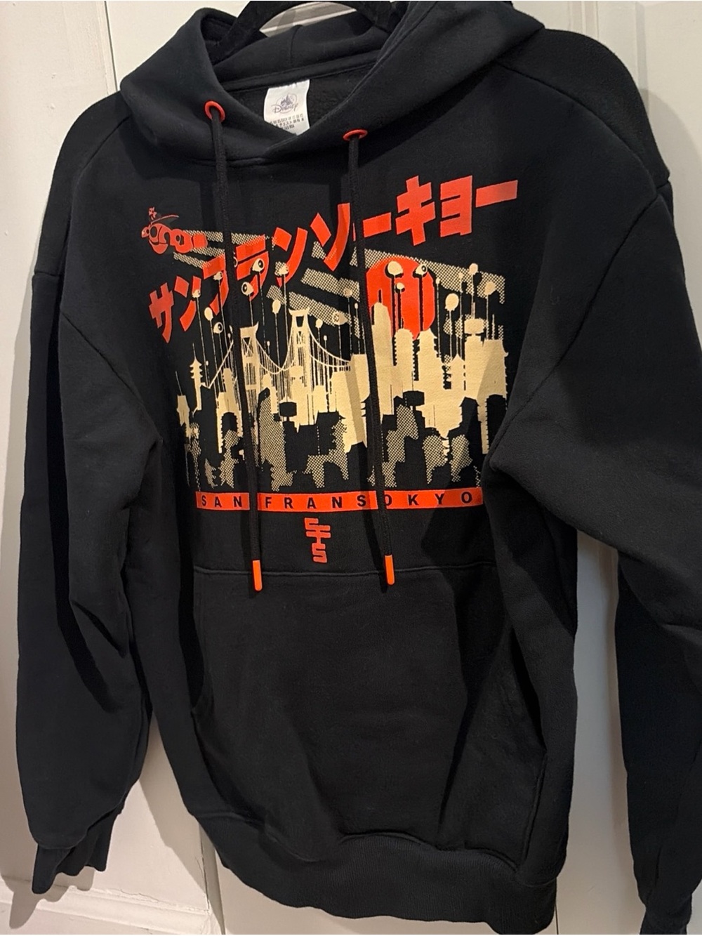 Disney Black Hoodie with Red and Cream Graphic - Picture 3 of 8
